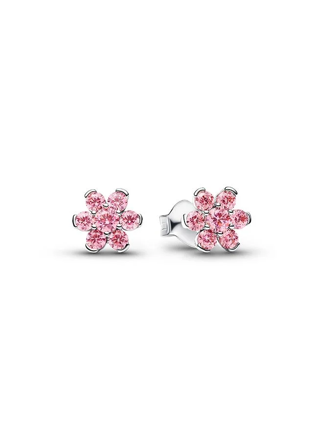 Pandora Sparkling Pink Flower Stud Earrings