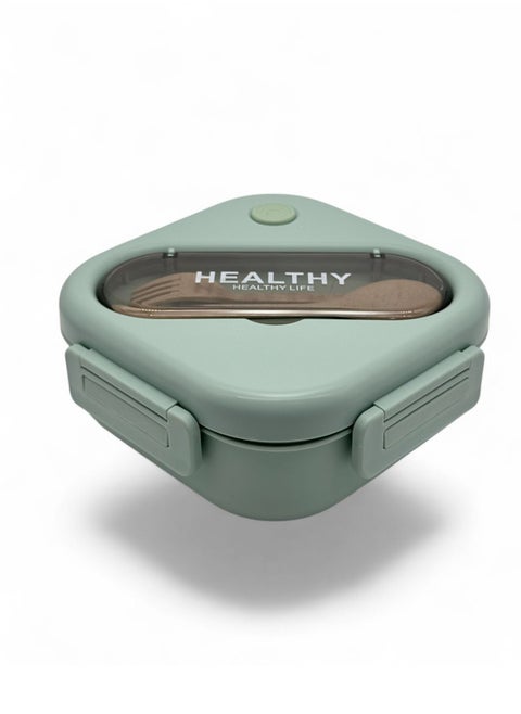 Imported Premium Lunch Box 3 Compartments Interior Includes Spoon and Fork Microwave Safe Leak Proof Cutlery Divider Plastic Thermal Insulation by QShop®️