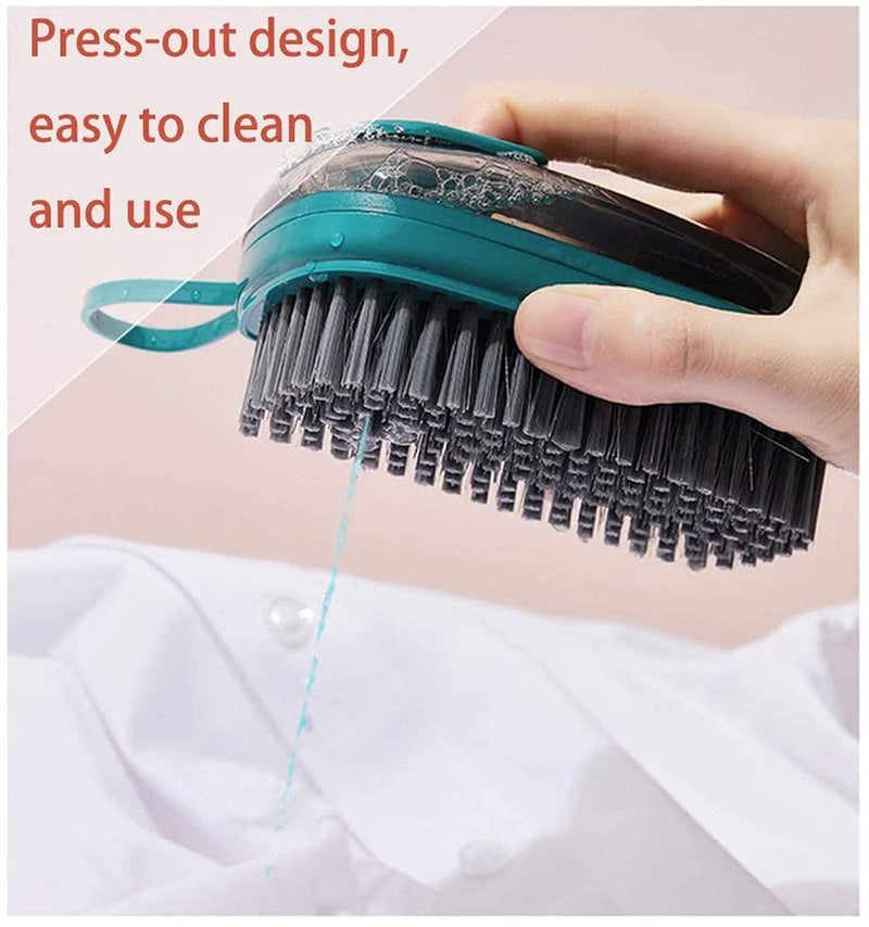 ZOMBIO ZOMBIO Plastic Washing Pot Brush Kitchen Household Dish Cleaning Brush | Adding Liquid Cleaner Brush | Soft Wool Laundry Shoes Tile Cleaning Brush (Multi Color) (Pack of 1)  - Image 5