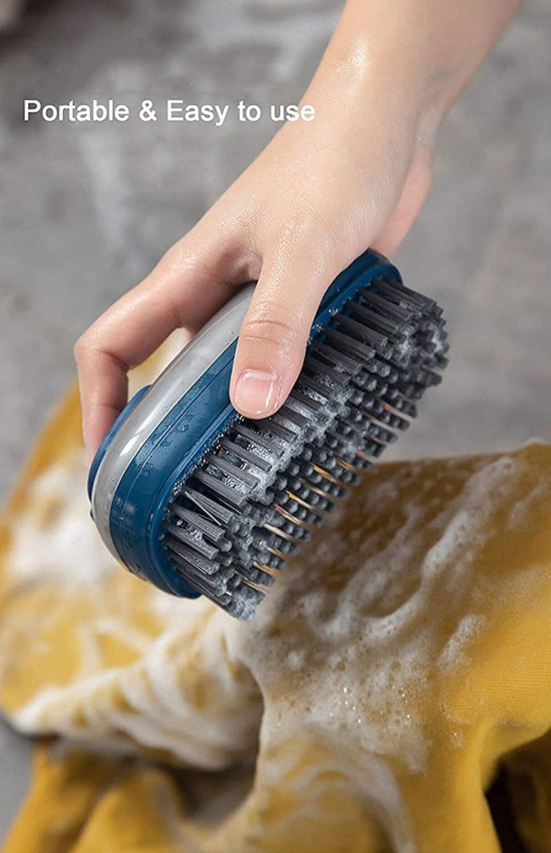 ZOMBIO ZOMBIO Plastic Washing Pot Brush Kitchen Household Dish Cleaning Brush | Adding Liquid Cleaner Brush | Soft Wool Laundry Shoes Tile Cleaning Brush (Multi Color) (Pack of 1)  - Image 2