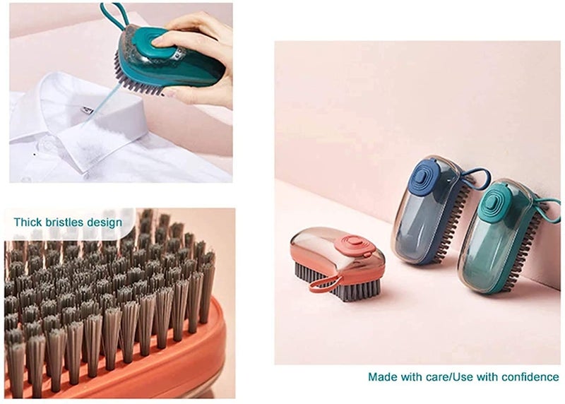 ZOMBIO ZOMBIO Plastic Washing Pot Brush Kitchen Household Dish Cleaning Brush | Adding Liquid Cleaner Brush | Soft Wool Laundry Shoes Tile Cleaning Brush (Multi Color) (Pack of 1)  - Image 3