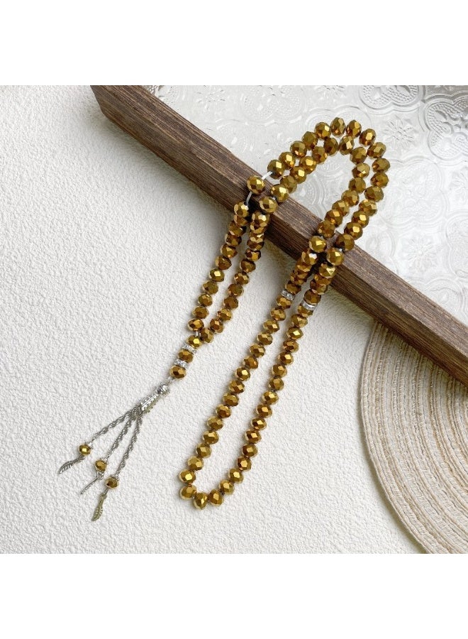 NIBEMINENT 99 Muslim Prayer Beads Golden/8mm