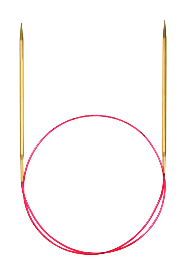 Addi Circular Lace Needle, 120cm x 8.0mm, Gold - Image 2