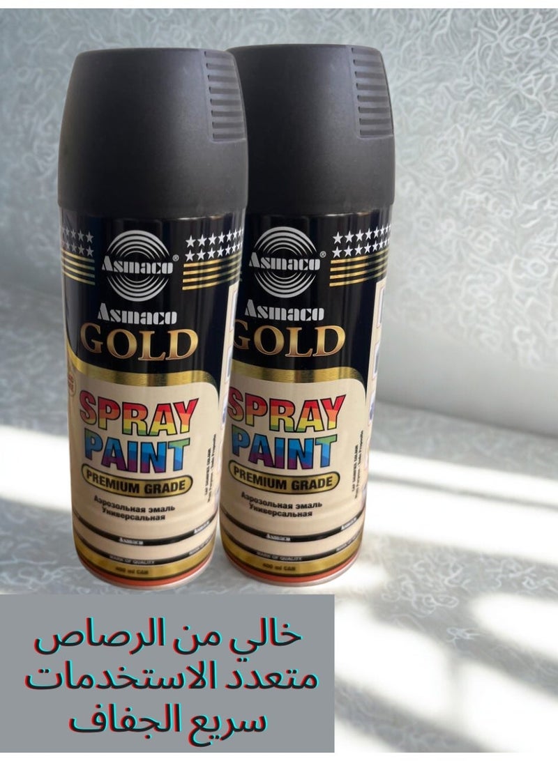 اسماكو عرض قطعتين: بخاخ طلاء (سبراي) أسود فاخر خالي من الرصاص لجميع الأسطح – سريع الجفاف - Image 1
