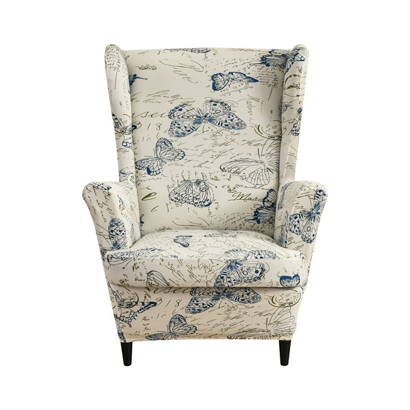 غطاء كرسي ونج باك من إيكوانشينغ 2 قطعة غطاء كرسي ونج باك من سباندكس غطاء كرسي ونج باك مع قاعدة مرنة لغرفة المعيشة