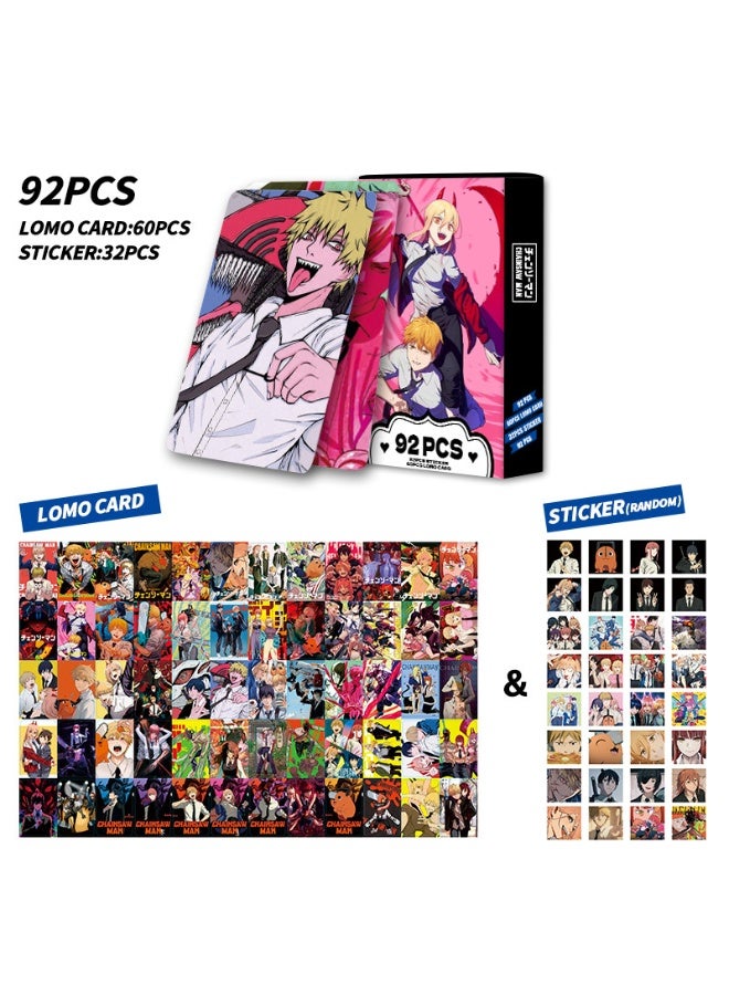 NIBEMINENT 92 Pcs Cartoon Chainsaw Man Double-sided Lomo Cards Card For Fans Collection Gifts - Image 2