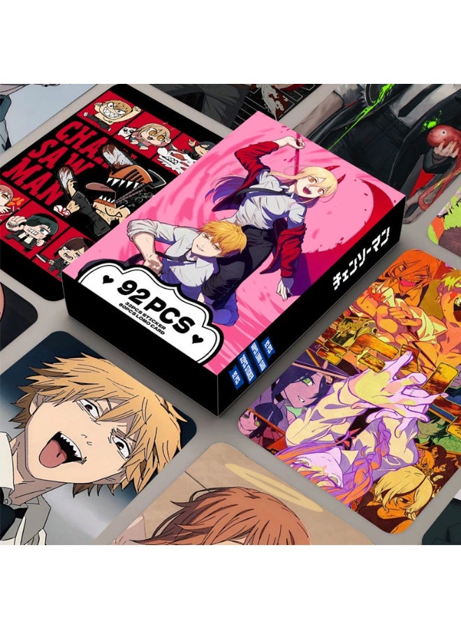 NIBEMINENT 92 Pcs Cartoon Chainsaw Man Double-sided Lomo Cards Card For Fans Collection Gifts - Image 1