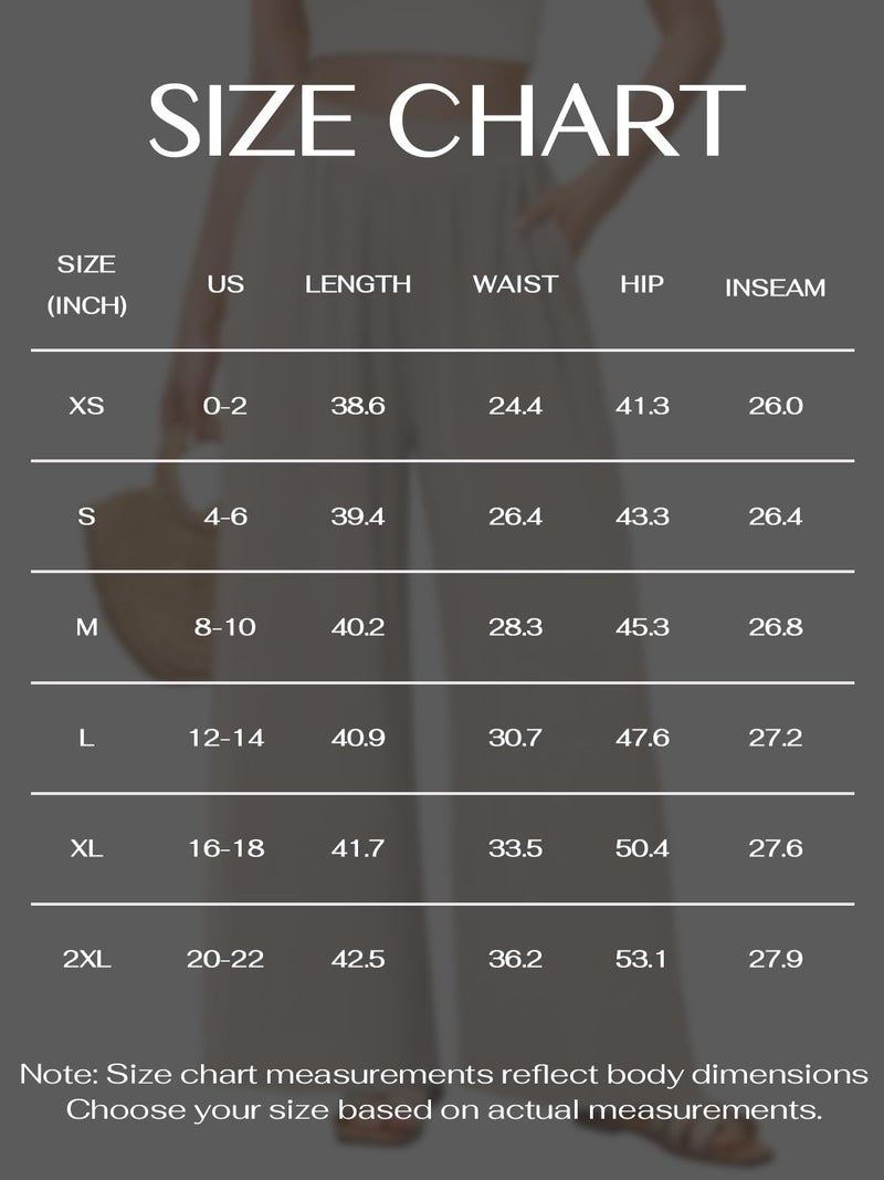 NIMIN Palazzo Pants for Women White Wide Leg Elastic High Waisted Slack 2026 Summer Flowy Beach Casual Loose Clothes Lounge Wear with Pockets - Image 5