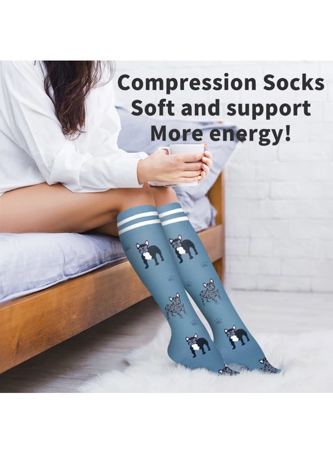 COOLOVER Copper Compression Socks for Women and Men(6 Pairs)-Best Support for Running, Athletic, Nursing, Travel, 12 Black/Green/Pink/Khaki/Black/Blue, L-XL - Image 4