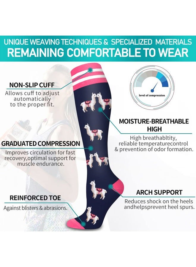COOLOVER Copper Compression Socks for Women and Men(6 Pairs)-Best Support for Running, Athletic, Nursing, Travel, 12 Black/Green/Pink/Khaki/Black/Blue, L-XL - Image 5