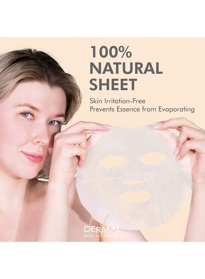 DERMAL قناع الوجه الكامل من كولاجين كوريا 16 حزمة كومبو - قناع وجه كوري طازج مصنوع من الطبيعة، المجموعة العليا النهائية لكل حالة جلدية ومخاوف يومية من البشرة - Image 5