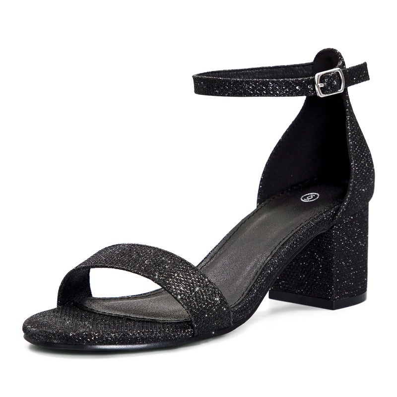 mysoft Women's Chunky Low Heels Open Toe Block Heeled Dress Ankle Strap Pump Wedding Sandals - Image 1