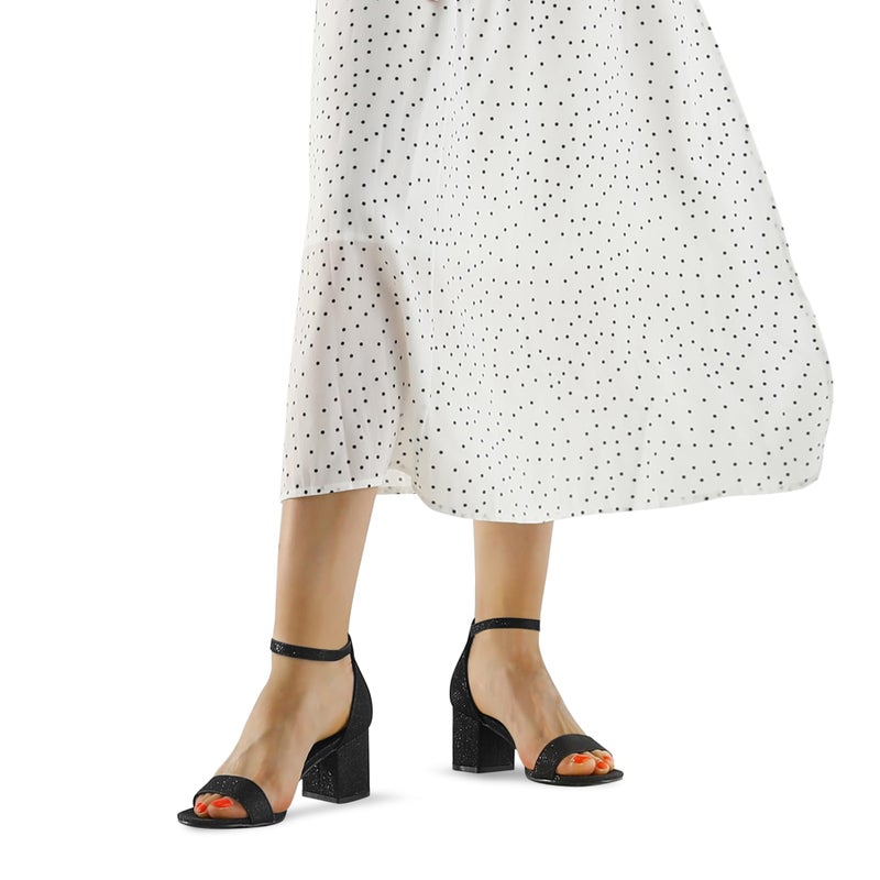 mysoft Women's Chunky Low Heels Open Toe Block Heeled Dress Ankle Strap Pump Wedding Sandals - Image 2