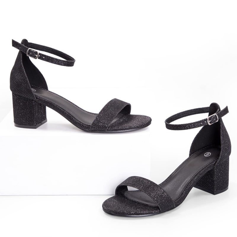 mysoft Women's Chunky Low Heels Open Toe Block Heeled Dress Ankle Strap Pump Wedding Sandals - Image 3