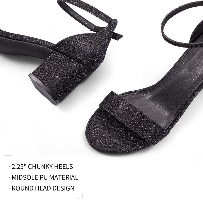 mysoft Women's Chunky Low Heels Open Toe Block Heeled Dress Ankle Strap Pump Wedding Sandals - Image 4