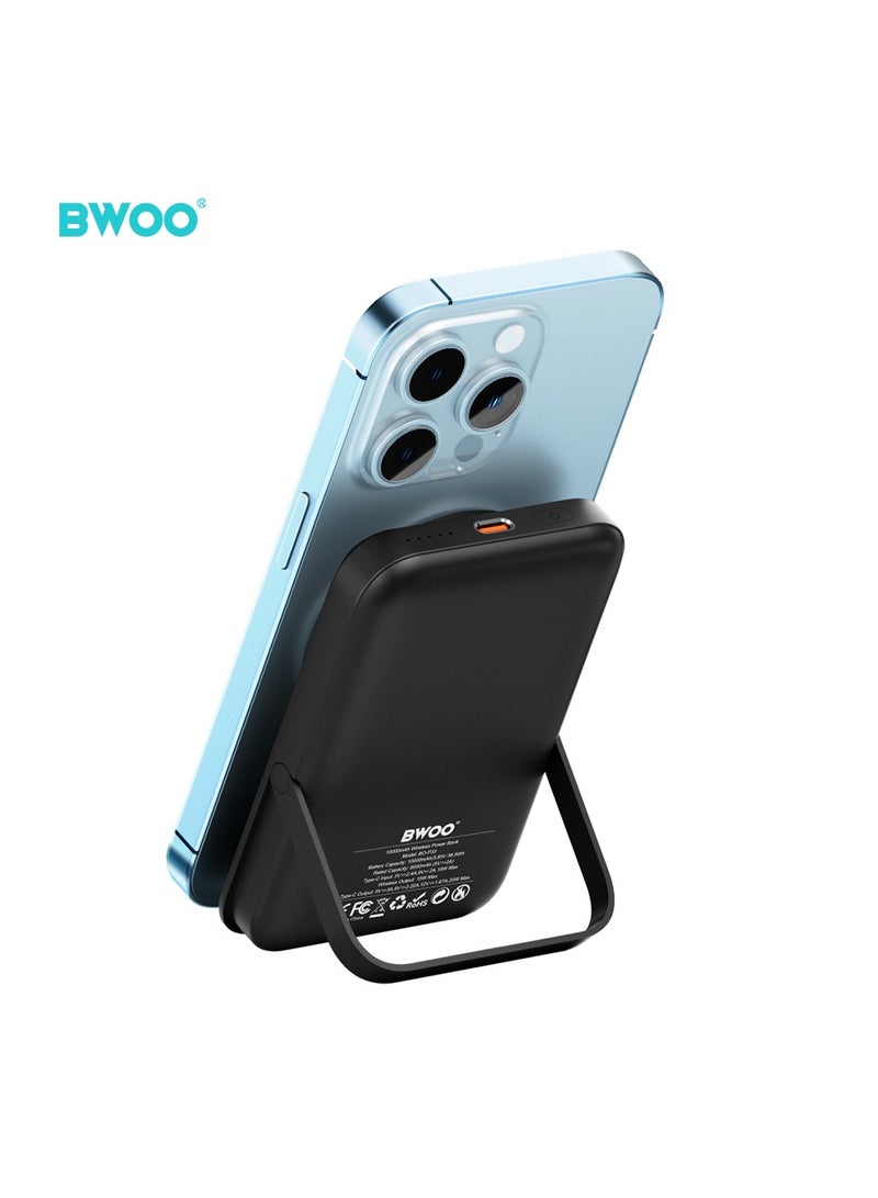 BWOO Pd 20W + 15W Wireless Magnetic Fast Charging Power Bank 10000Mah Black - Image 2