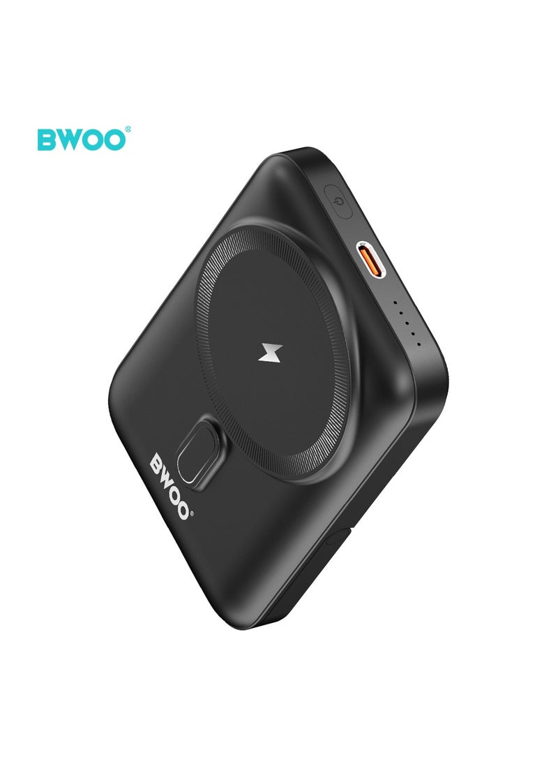 BWOO Pd 20W + 15W Wireless Magnetic Fast Charging Power Bank 10000Mah Black - Image 4