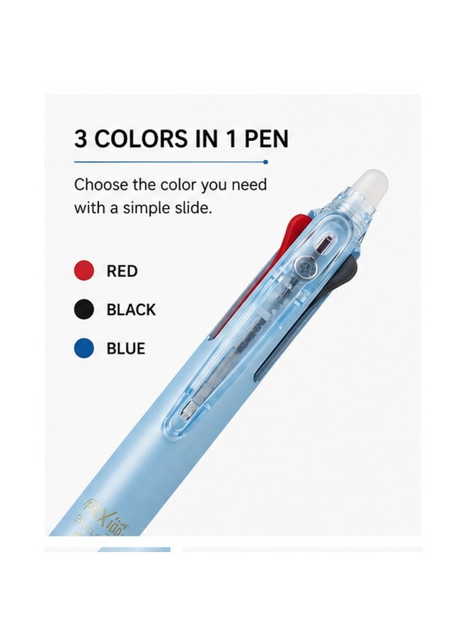 PILOT FriXion Ball 3 Slim Erasable Tri-Colour Pen LKFBS60UFPL, 0.38 mm, Pearl Blue, Gel Ink, 1 pen for diaries - Image 2