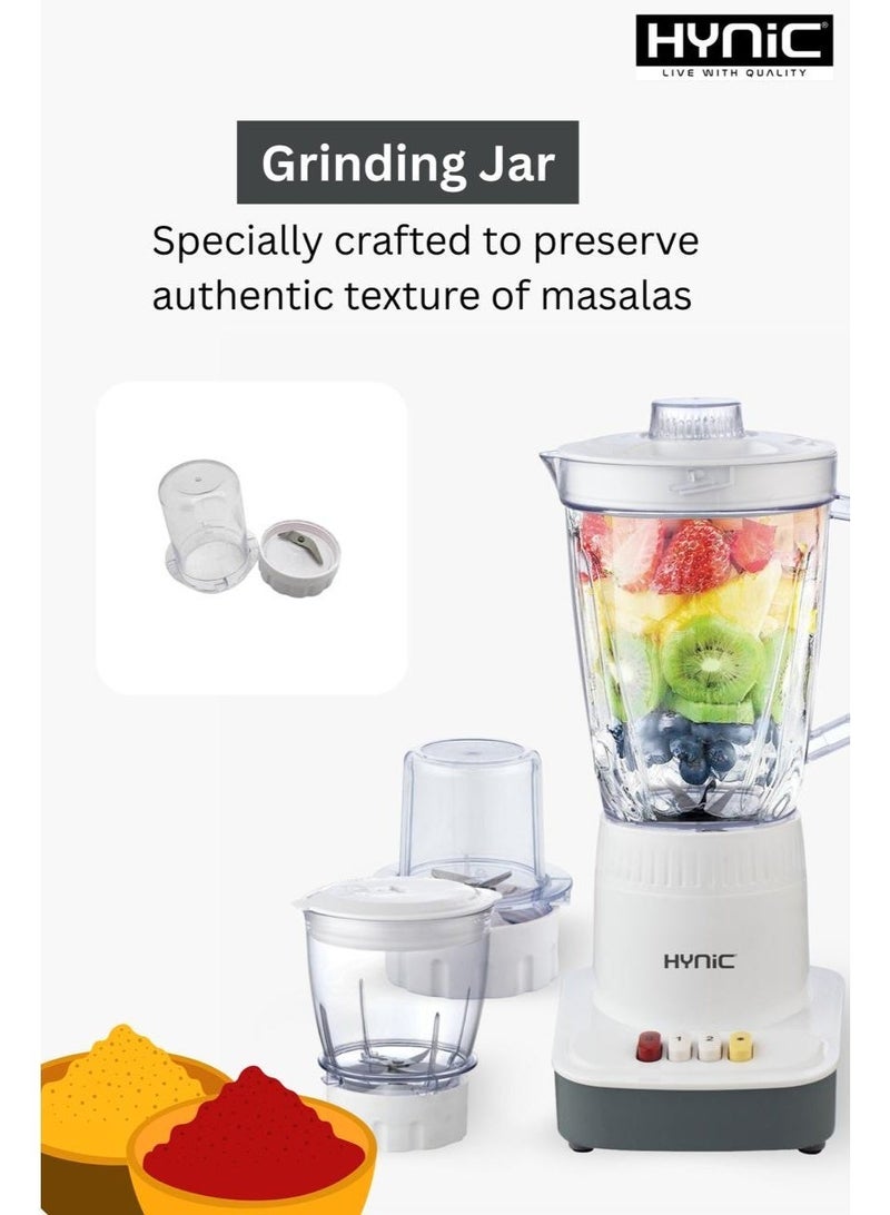 Hynic 3-in-1 Professional Blender & Grinder Mixer (400W) | Includes 1.5L Unbreakable Big Jar, Chopper, and Spice Grinder | Overheat Protection & Turbo Power | 3-Year Warranty - Image 2