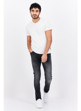 CROSSHATCH Men Slim Fit Washed Stretchable Short Jeans, Black  - Image 4