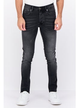 CROSSHATCH Men Slim Fit Washed Stretchable Short Jeans, Black  - Image 1