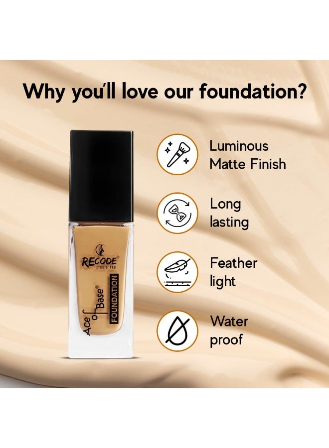 Recode Liquid Foundation Luminous Matte Finish Medium to High Coverage Shade 06 Calcutta 30ml - Image 3