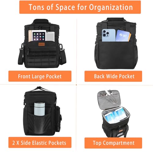 GLENKEY Expandable Lunch Box Cooler Bag Insulated Soft Lunch Bag for Men Women Large Lunchbox for Adults Work Camping Outdoor Travel Tactical 16L - Image 3