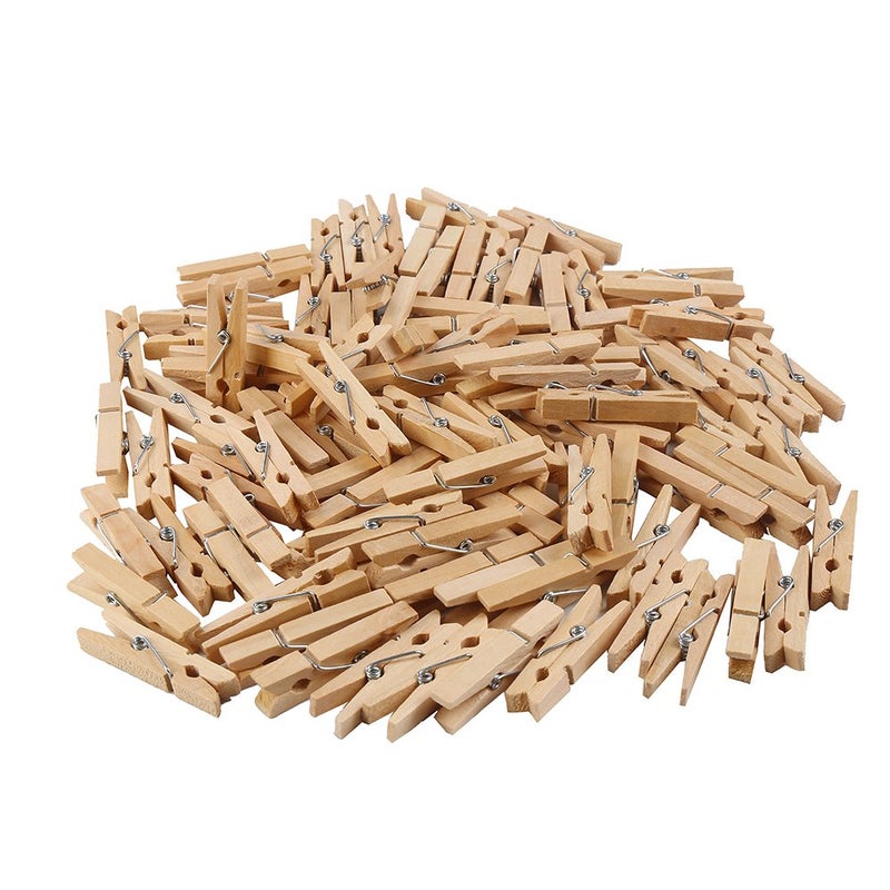 DECORA 45mm Sturdy Heavy-Duty Wooden Clothespins for Photo Clips Scrap Booking Crafts Gift Wrapping 100 Pieces