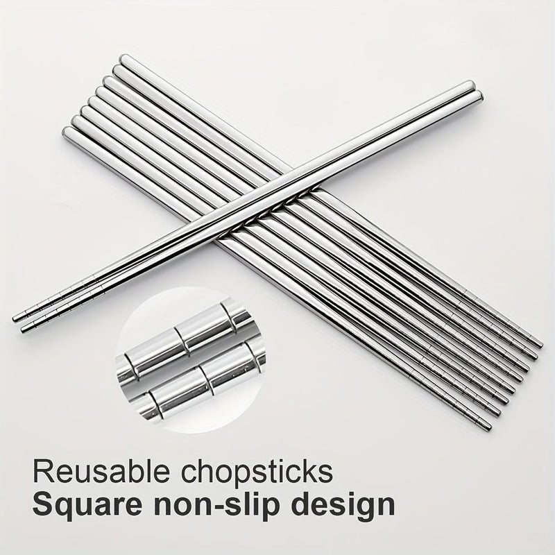 Stainless Steel Extended Chopsticks Black Dishwasher Safe Sushi Ramen Kitchen Tableware - Image 3