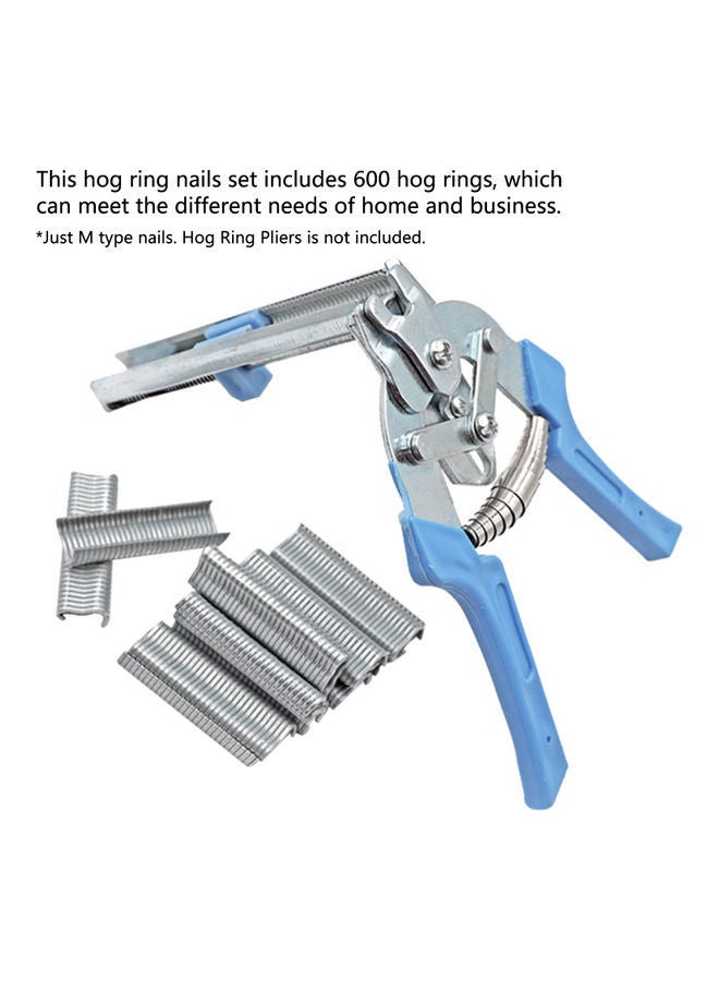 NIBEMINENT 600-Pieces M-shaped Ring Nail For Animal Cages Silver - Image 5