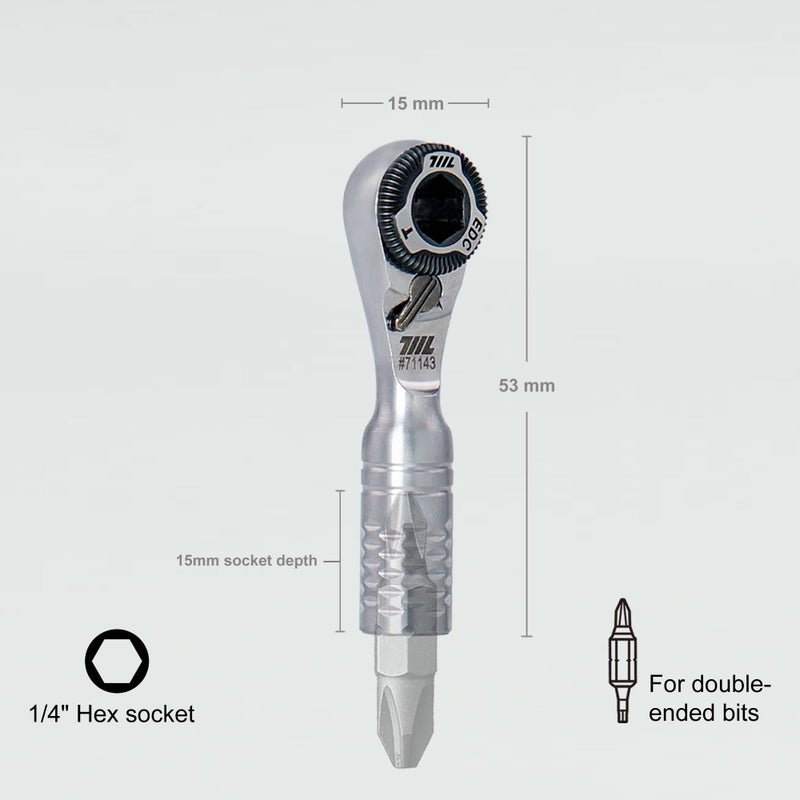 711L مفتاح ربط مصغر TG - واحد من أصغر مفاتيح الربط 1/4" EDC في العالم للأماكن الضيقة - مصنوع من الفولاذ المقاوم للصدأ - لقطع مزدوجة الطرف - Image 2