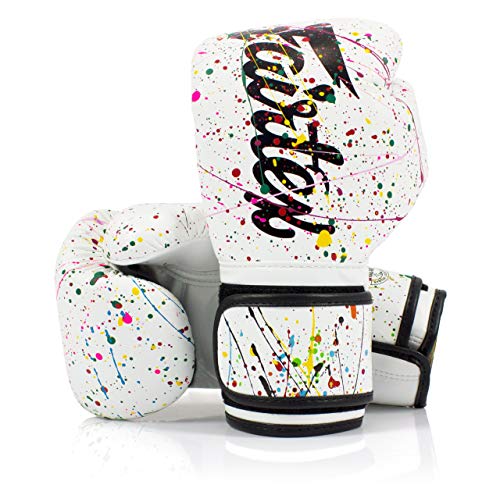 Fairtex BGV14 Muay Thai Boxing Microfibre Gloves for Men Women Kids MMA Gloves Kickboxing Gym Workout Premium Quality Light Weight Shock Absorbent Boxing Gloves Painter14oz - Image 1