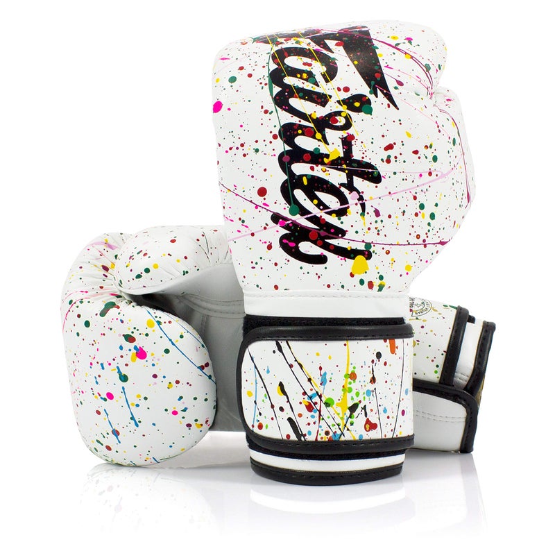 Fairtex BGV14 Muay Thai Boxing Microfibre Gloves for Men Women Kids MMA Gloves Kickboxing Gym Workout Premium Quality Light Weight Shock Absorbent Boxing Gloves Painter14oz - Image 2