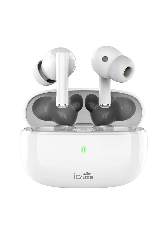 iCruze سماعات أورا TWS - بلوتوث 5.3، 40 ساعة وقت تشغيل، ENC، محركات 13 مم، عزل الضوضاء، تحكم باللمس، شحن Type-C - Image 1