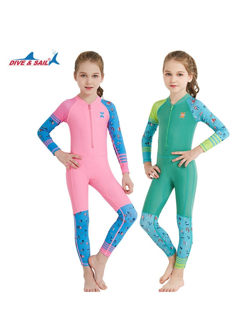 DIVE & SAIL 2Pcs Keep Warm Children Diving Suit Three-layer High Elastic Wetsuit For Boys