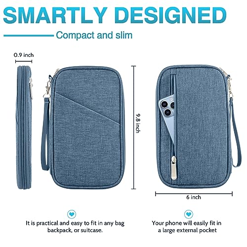 TOPBAG Passport Holder Family, Women Rfid Blocking Passport Wallet, Travel Essentials Premium Wallets, Waterproof Passport Holders Bag for Men Traveling, Travel Document Organizer Credit Cards Case - Image 2