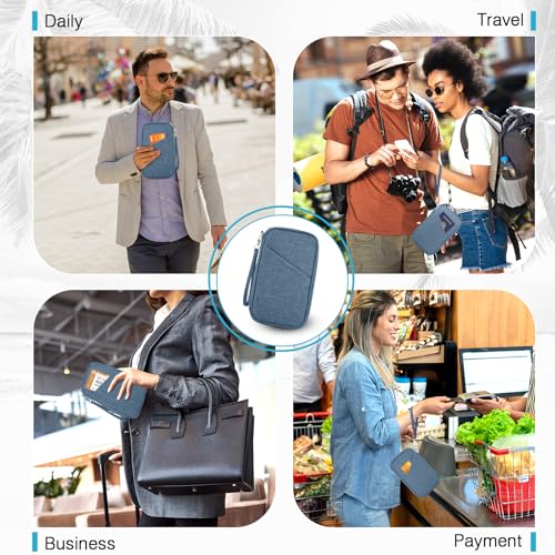 TOPBAG Passport Holder Family, Women Rfid Blocking Passport Wallet, Travel Essentials Premium Wallets, Waterproof Passport Holders Bag for Men Traveling, Travel Document Organizer Credit Cards Case - Image 5