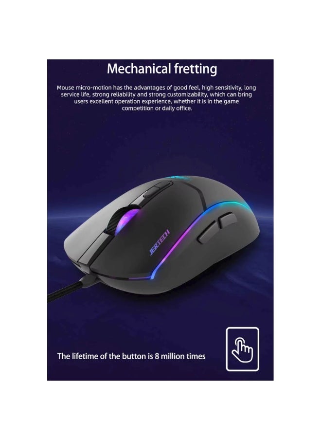 JERTECH - SHOOTER XP14 RGB Gaming Mouse - Optical Sensor 3600 DPI - 1000 Hz Polling Rate - Braided Cable - Image 1