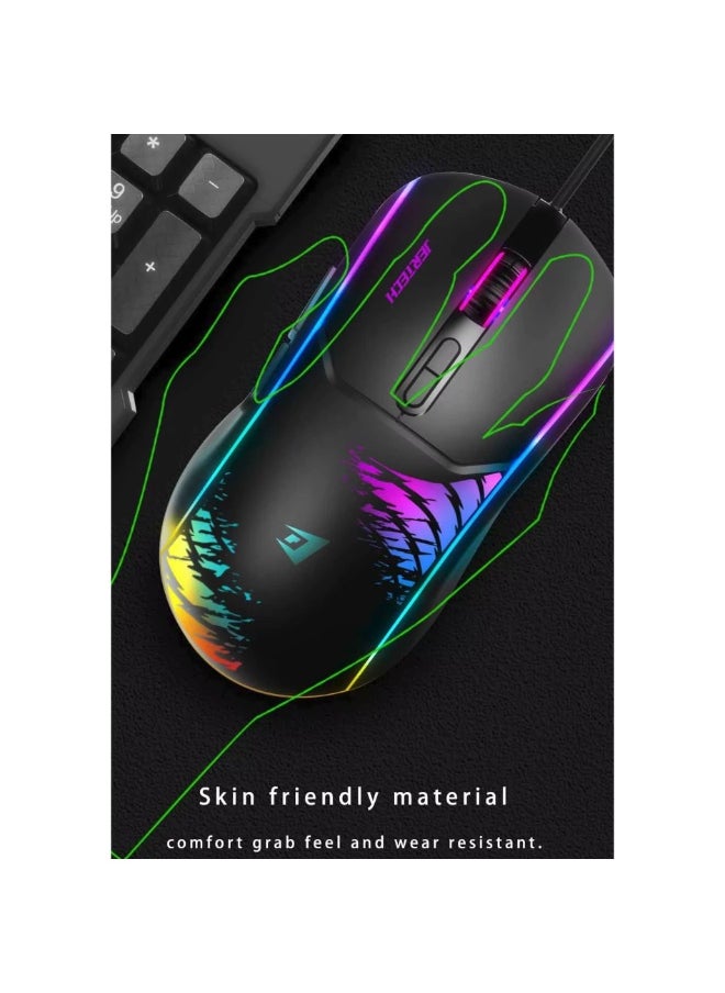 JERTECH - SHOOTER XP14 RGB Gaming Mouse - Optical Sensor 3600 DPI - 1000 Hz Polling Rate - Braided Cable - Image 1