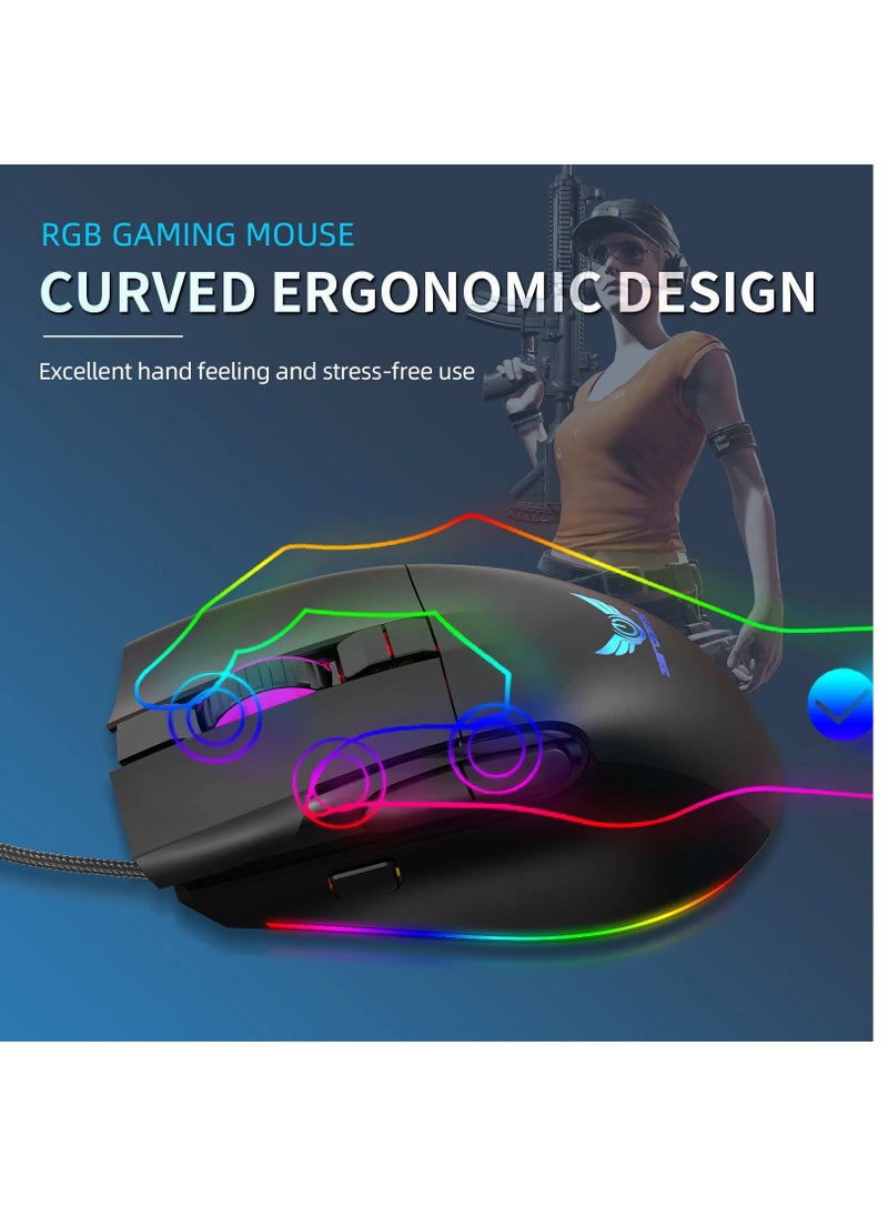 ZERODATE - G26 Gaming Mouse - Optical Sensor 7,200 DPI - Programmable 8 Buttons - With software - Image 1