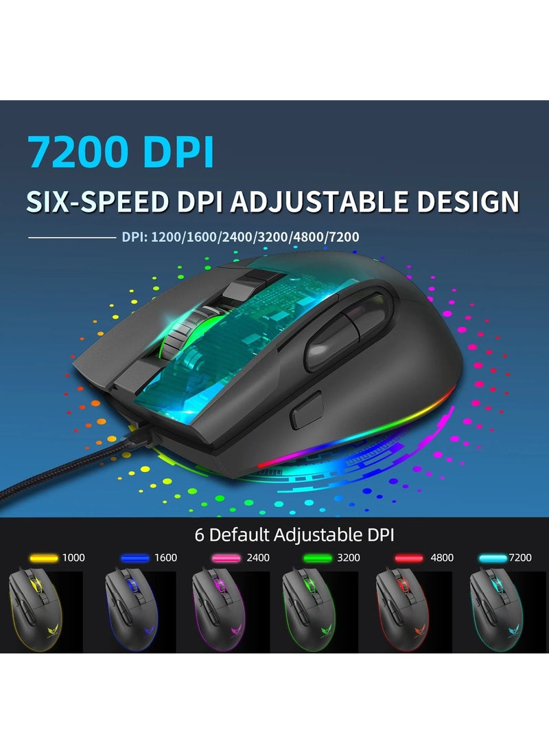 ZERODATE - G26 Gaming Mouse - Optical Sensor 7,200 DPI - Programmable 8 Buttons - With software - Image 1