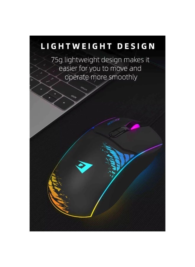 جيرتك ماوس الألعاب SHOOTER XP14 RGB - مستشعر بصري 3600 نقطة في البوصة - معدل استطلاع 1000 هرتز - كابل مضفر - Image 4