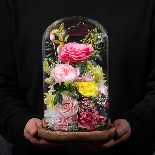 lovenfold Flowers for Delivery Preserved Flowers Rose in Glass Dome,Pink Rose Forever Flowers Birthday Gifts for Women Mom Grandma Friend for Her,Home Decor - Image 5