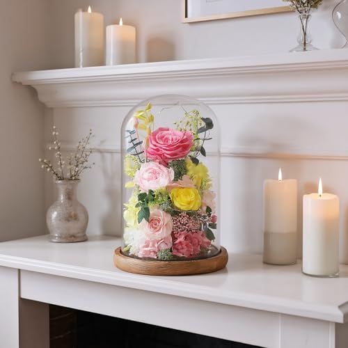 lovenfold Flowers for Delivery Preserved Flowers Rose in Glass Dome,Pink Rose Forever Flowers Birthday Gifts for Women Mom Grandma Friend for Her,Home Decor - Image 4