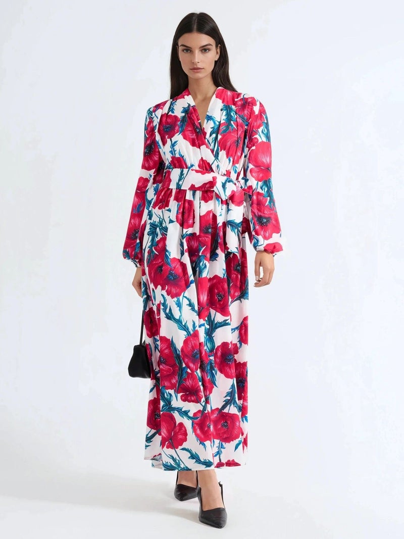 Jennyfer Floral Tie-Front Maxi Dress - Image 5