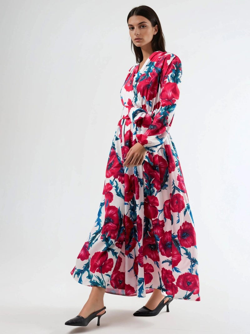 Jennyfer Floral Tie-Front Maxi Dress - Image 2