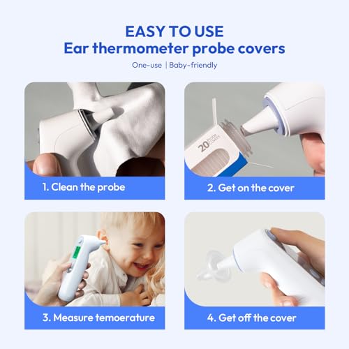 Viproud 120X Ear Thermometer Probe Covers, for All Braun Thermometer Ear Covers, Lens Filters, Refill Caps, 0% BPA Disposable Covers - Image 4
