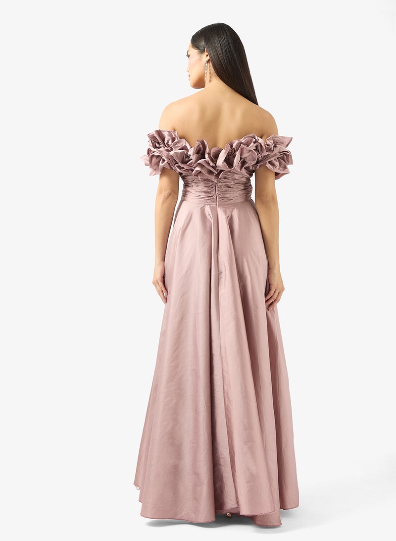Namshi x Ruffled Taffeta Gown Dress - Image 2