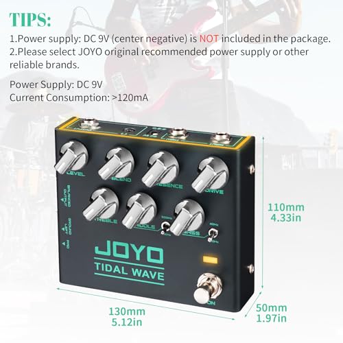 JOYO Bass Guitar Pedals Preamp Overdrive Pedal with EQ and Noise Reduction DI Output for Pop Funk Metal Bassist Electric Guitar (TIDAL WAVE R-30) - Image 5