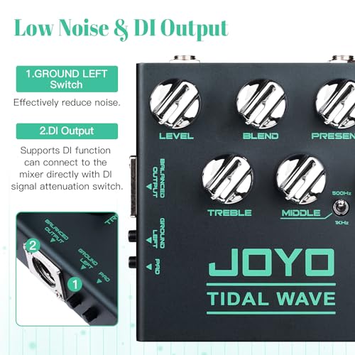 JOYO Bass Guitar Pedals Preamp Overdrive Pedal with EQ and Noise Reduction DI Output for Pop Funk Metal Bassist Electric Guitar (TIDAL WAVE R-30) - Image 4